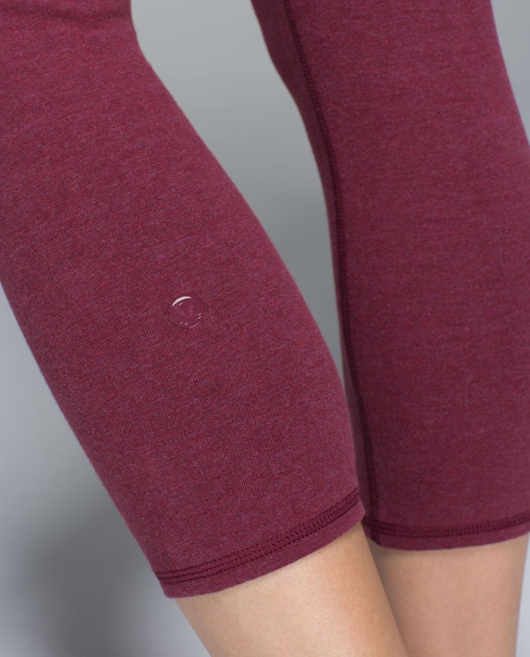 Lululemon Wunder Under Crop *Cotton (Roll Down) - Heathered Rust Berry