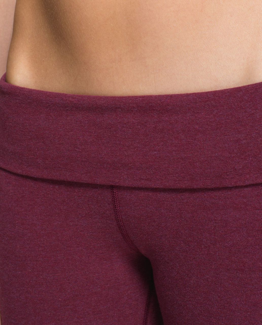 Lululemon Wunder Under Crop *Cotton (Roll Down) - Heathered Rust Berry