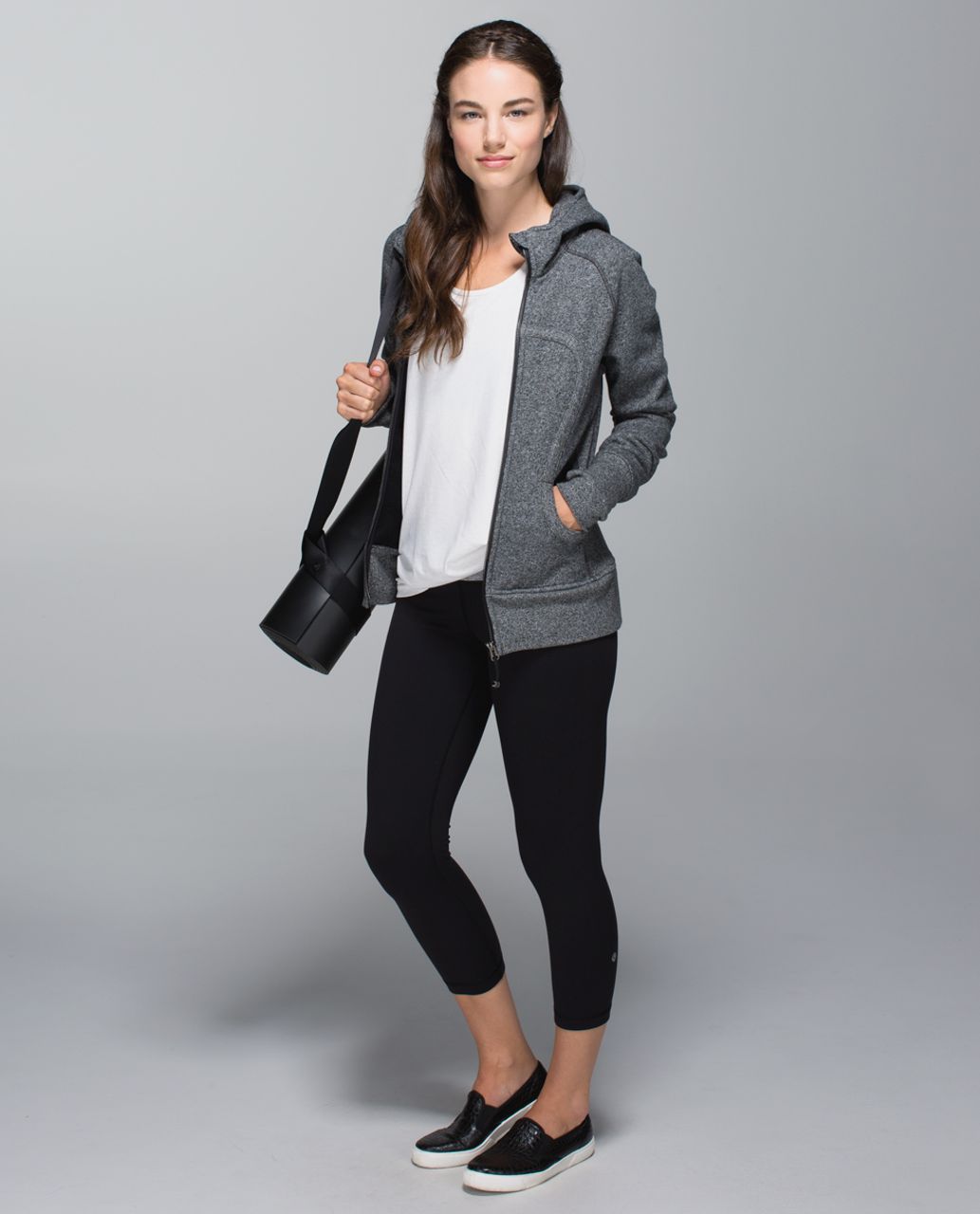 Lululemon Astro Wunder Under Crop II - Black / Going Grape / Heathered Slate