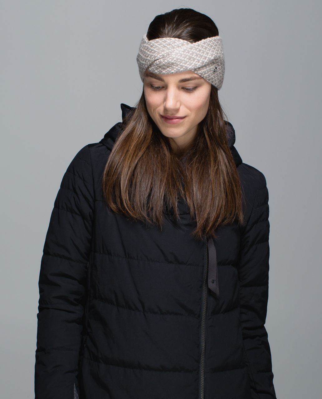 Lululemon Twisted Bliss Ear Warmer - Heathered Storm Grey / Ghost / Parfait Pink