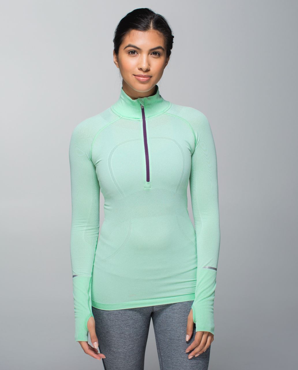 Lululemon Run:  Swiftly Tech 1/2 Zip - Heathered Toothpaste