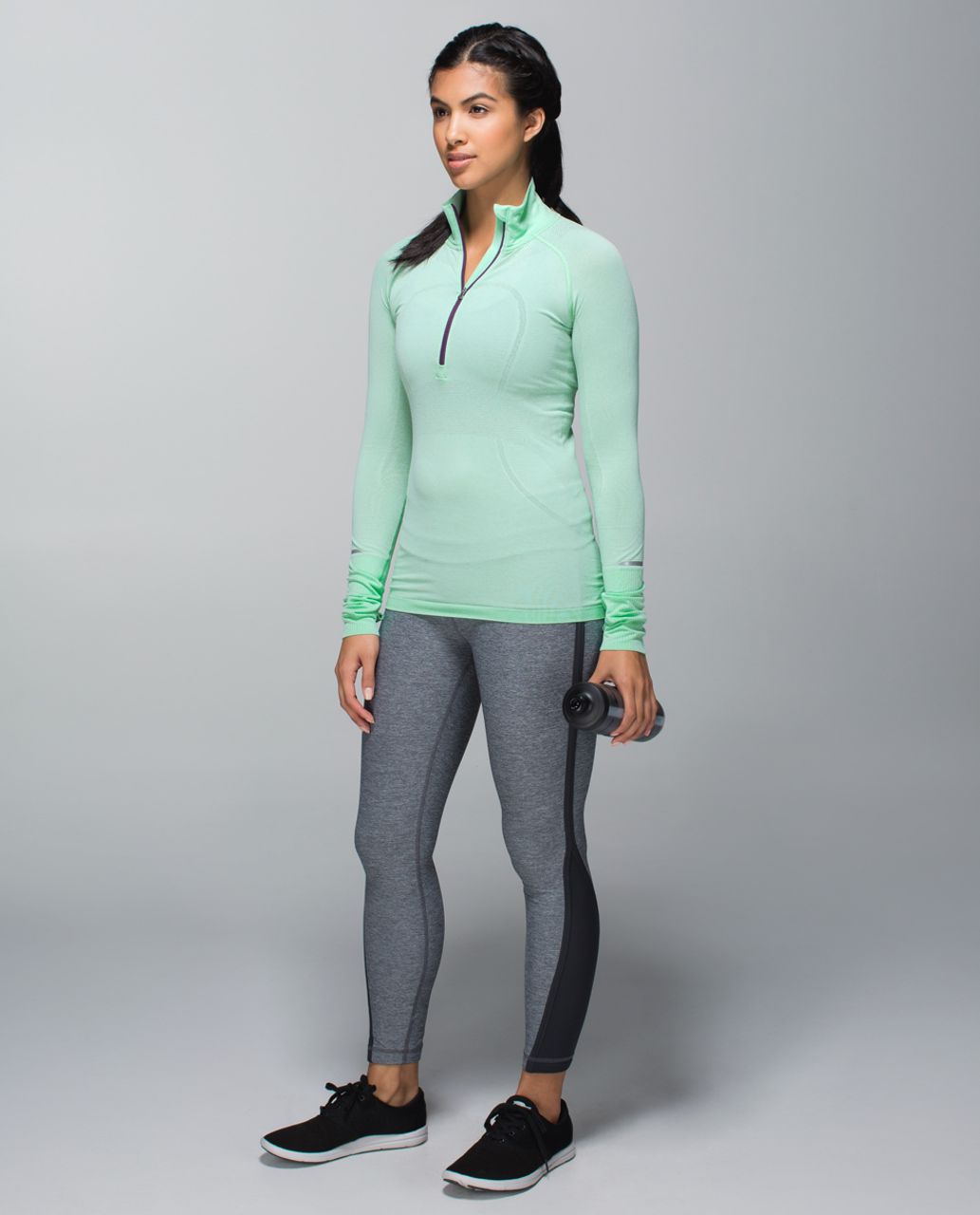 Lululemon Run:  Swiftly Tech 1/2 Zip - Heathered Toothpaste