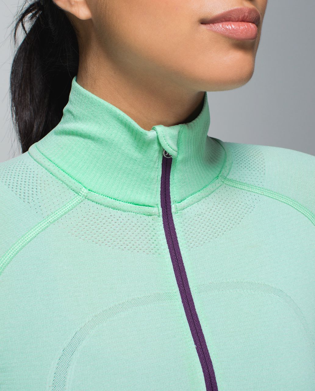 Lululemon Run:  Swiftly Tech 1/2 Zip - Heathered Toothpaste