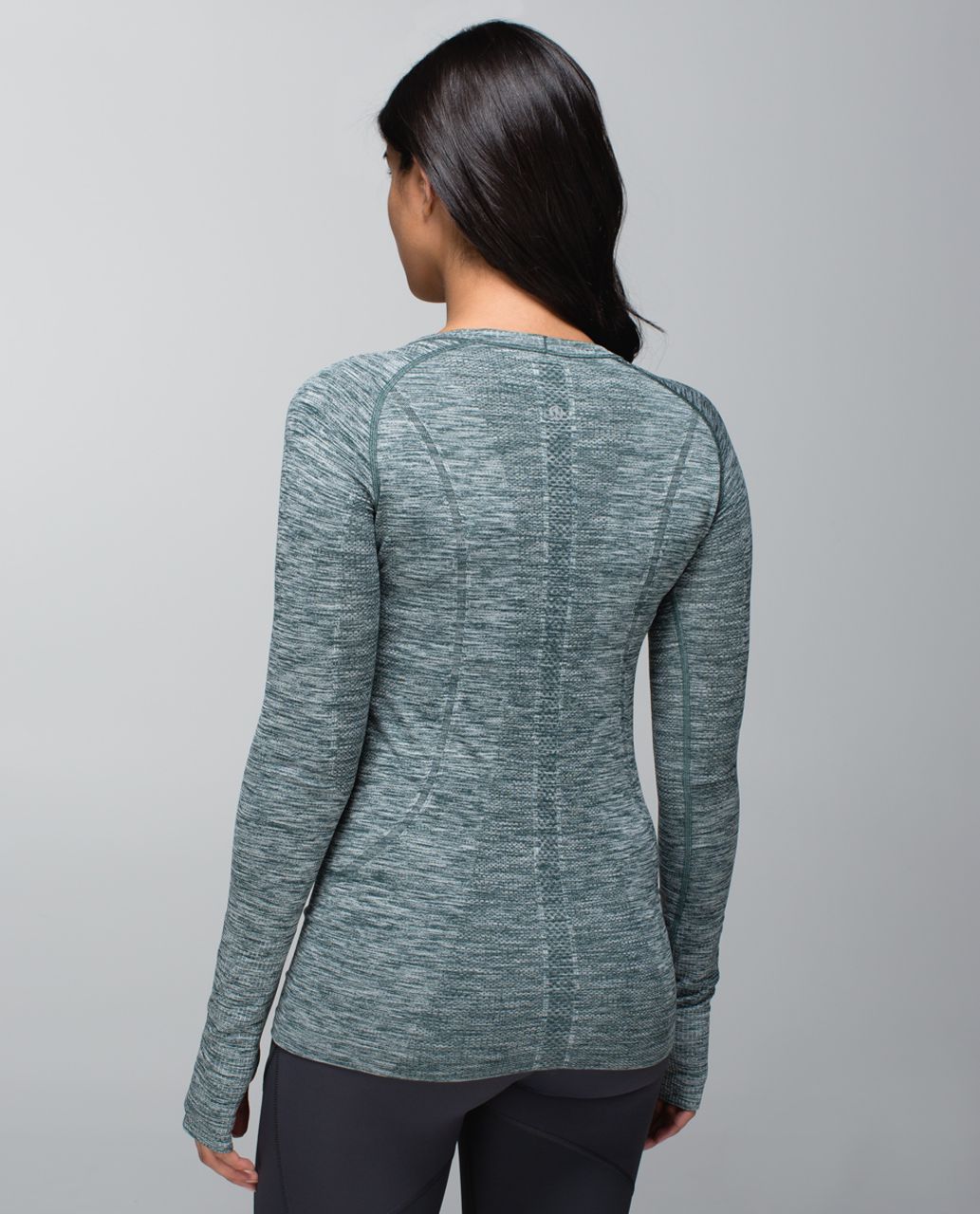 Lululemon Run:  Swiftly Tech Long Sleeve Crew - Space Dye Heathered Fuel Green