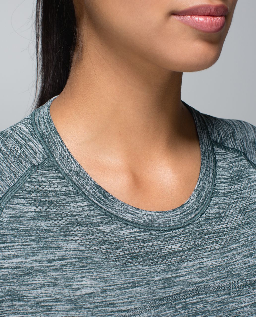 Lululemon Run:  Swiftly Tech Short Sleeve Crew - Space Dye Heathered Fuel Green