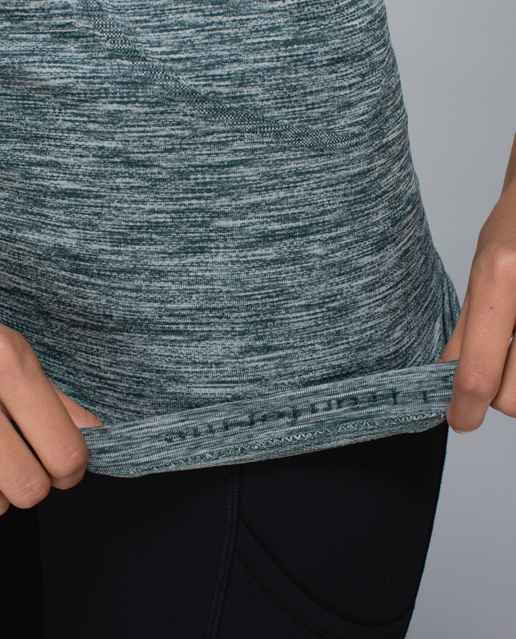 Lululemon Run:  Swiftly Tech Short Sleeve Crew - Space Dye Heathered Fuel Green