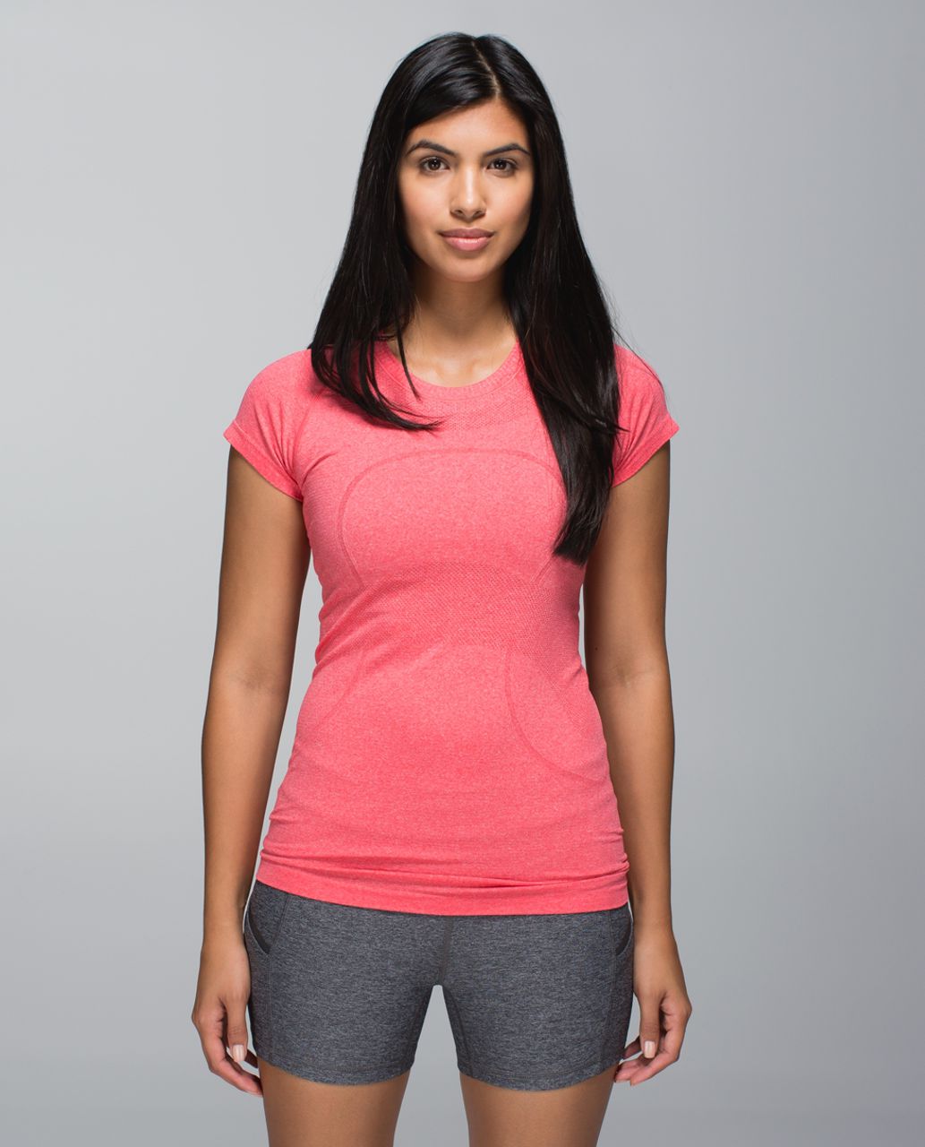 Lululemon Run:  Swiftly Tech Short Sleeve Crew - Heathered Rad Red