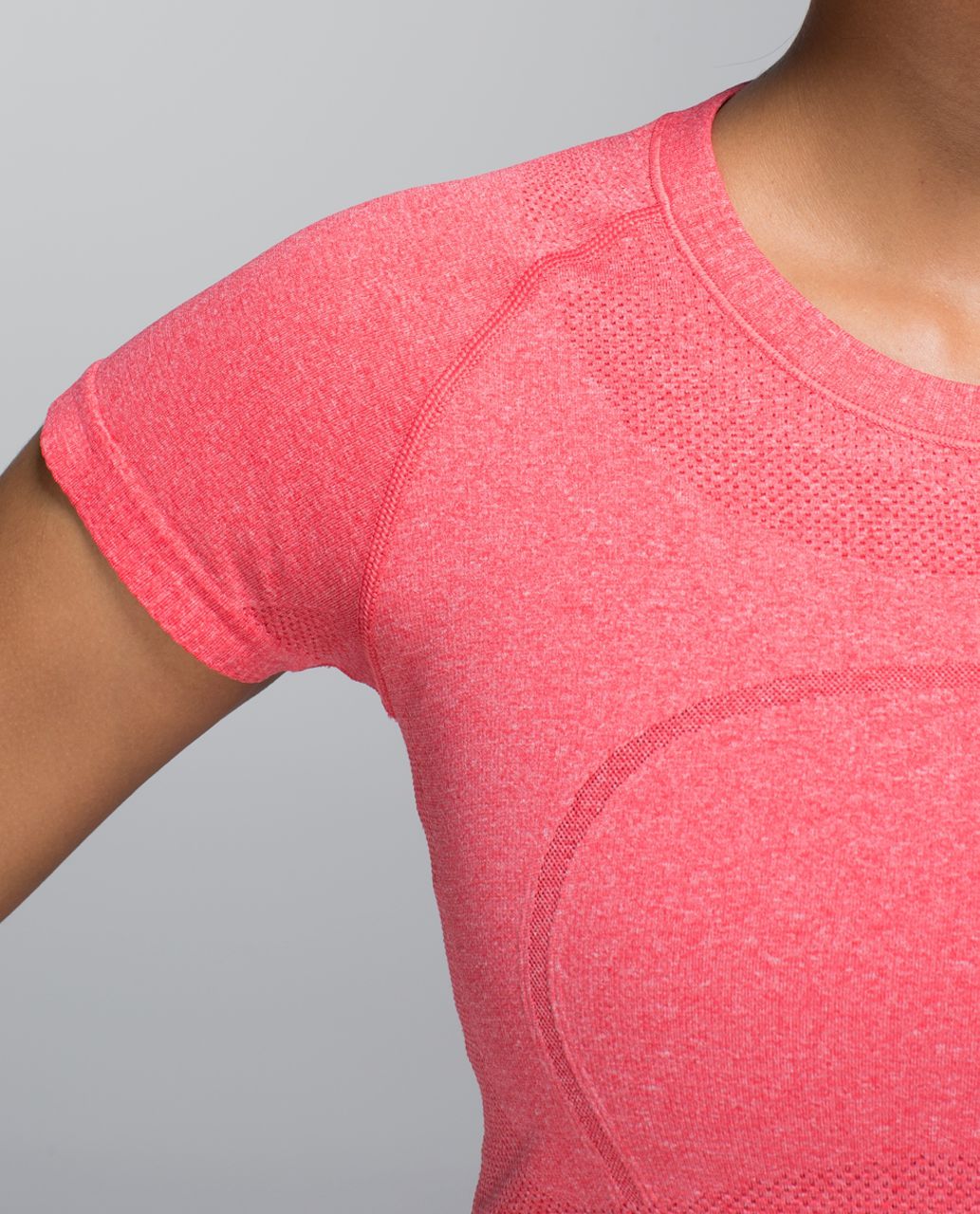 Lululemon Run:  Swiftly Tech Short Sleeve Crew - Heathered Rad Red