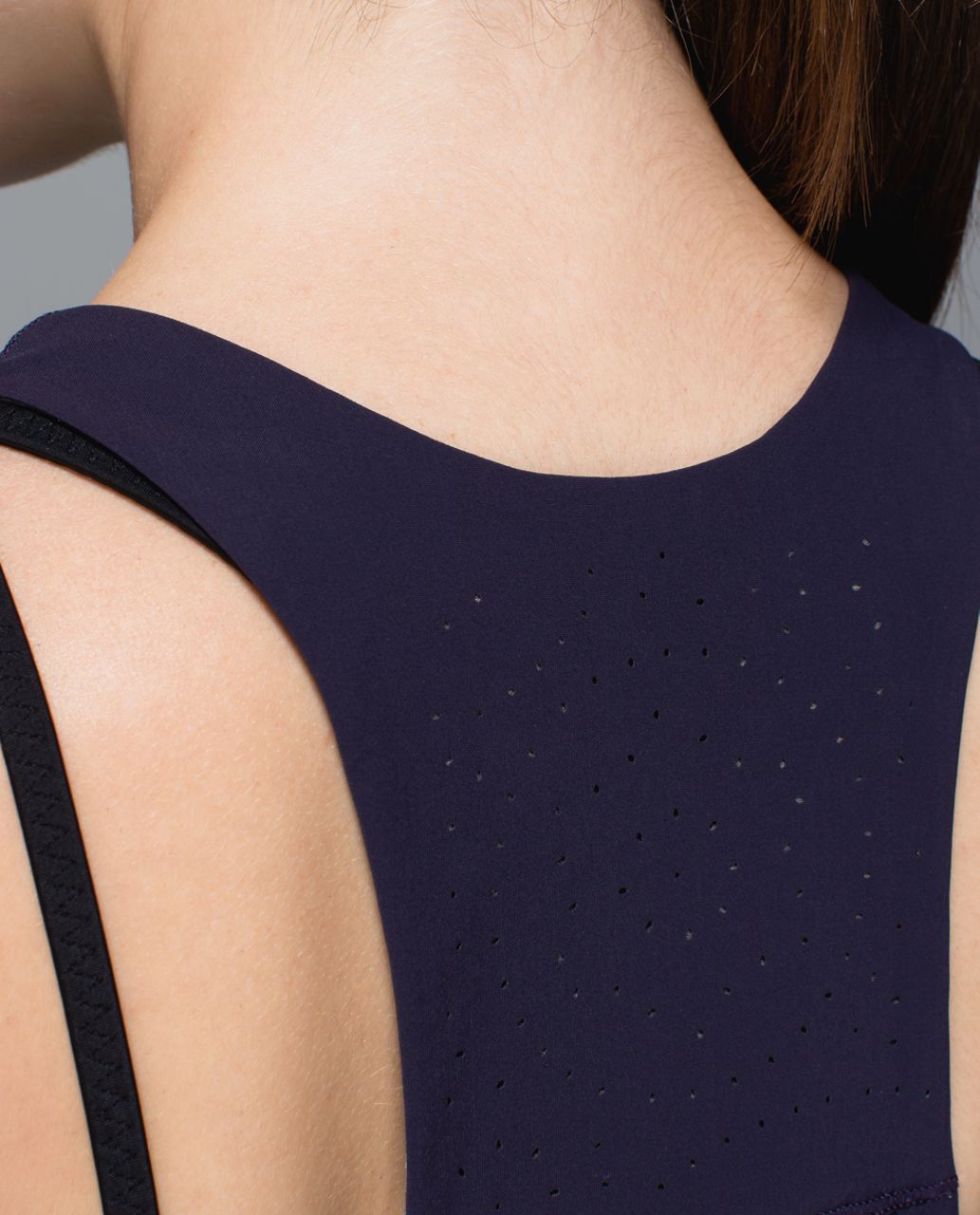 Lululemon Clip-In Tank - Heathered Slate / Black Grape