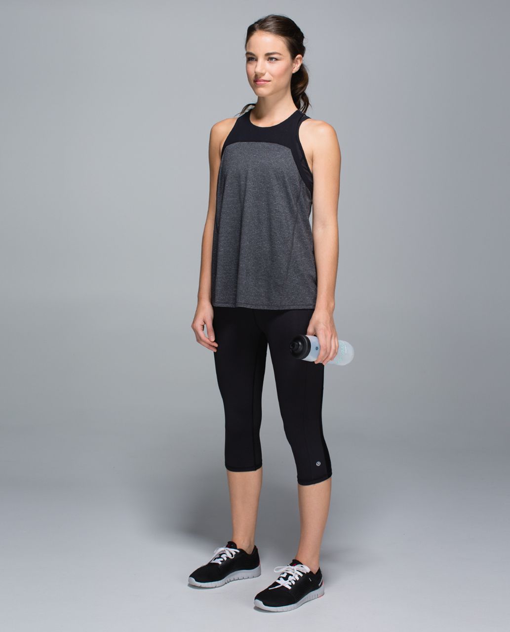 Lululemon Clip-In Tank - Heathered Black /  Black