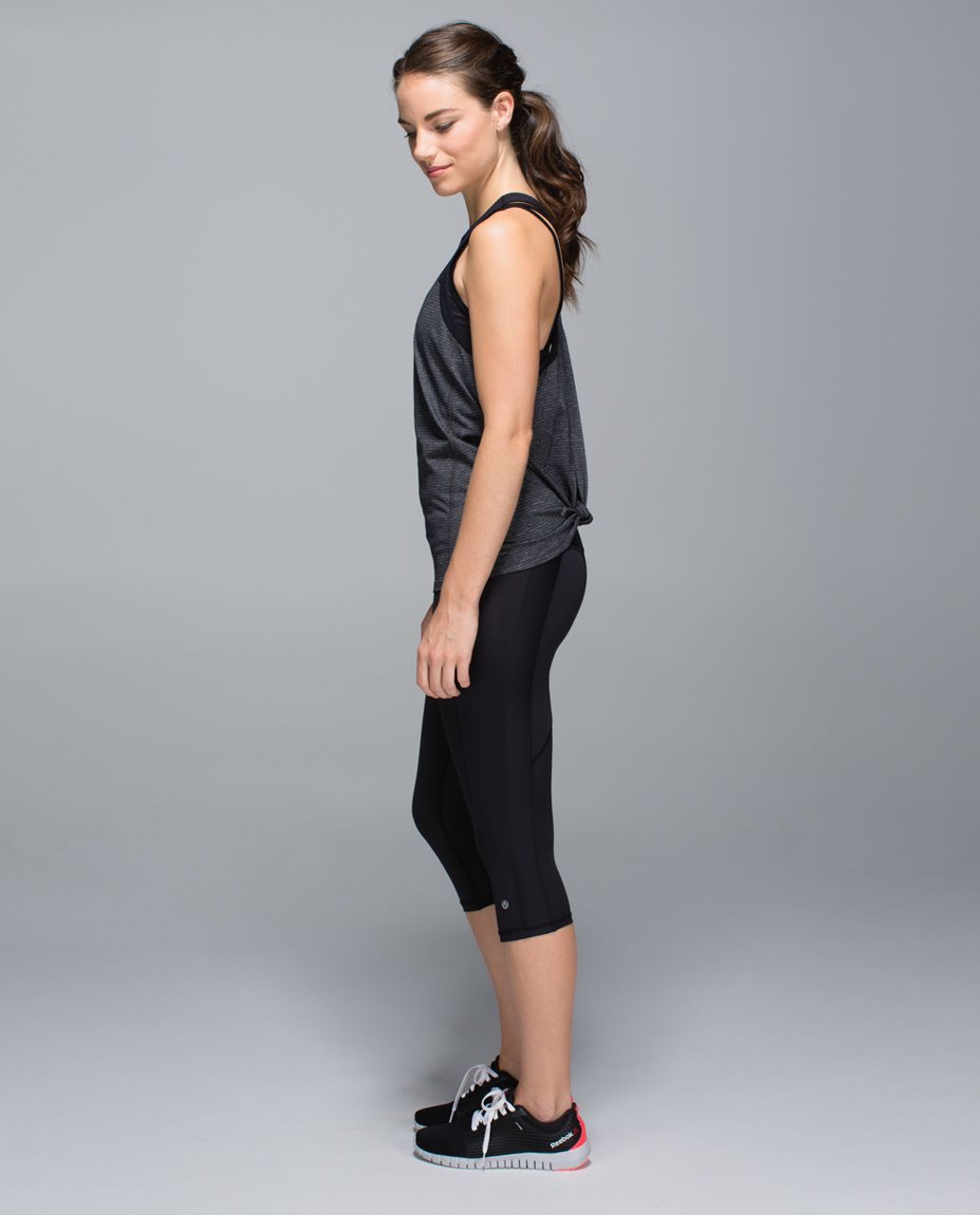 Lululemon Clip-In Tank - Heathered Black /  Black