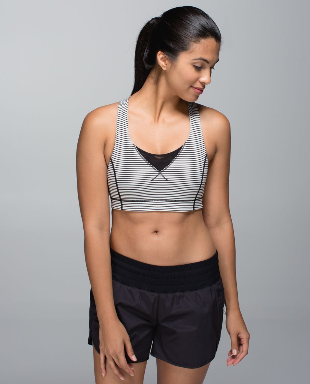 Lululemon In A Flash Bra II - Hyper Stripe Black Ghost / Black