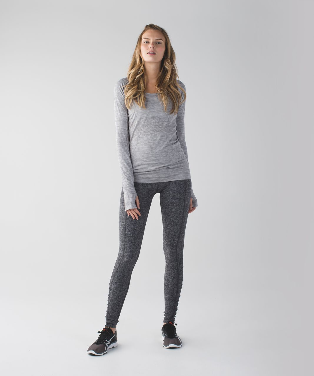 Lululemon Run:  Turn Around Tight - Heathered Black