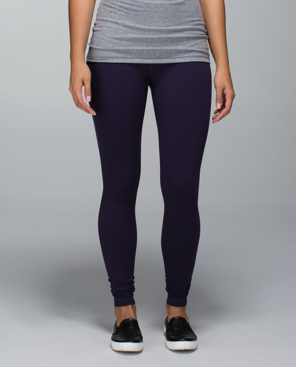 Lululemon Women's Straight Up Pant Heathered Deep Coal Full On Luon Roll  Down