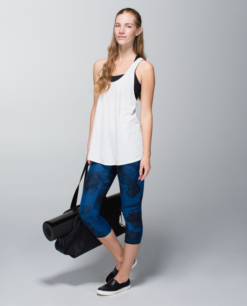 Lululemon Wunder Under Crop II *Full-On Luxtreme - Jumbo Inky Floral Black  Inkwell - lulu fanatics