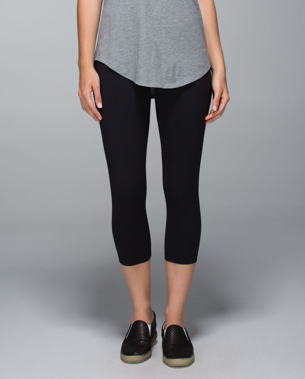 Lululemon Wunder Under Crop II *Full-On Luon - Shine Dot Black