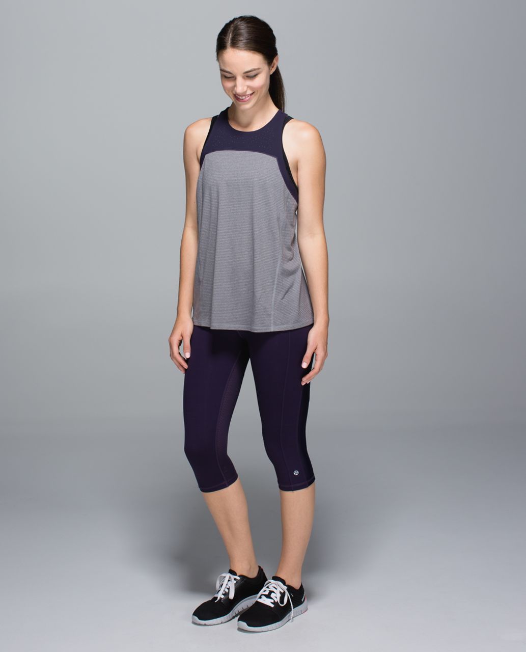 Lululemon Clip-In Crop - Black Grape