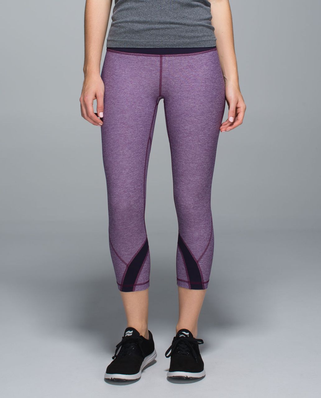 Lululemon Run:  Inspire Crop II *All Luxtreme - Heathered Berry Yum Yum / Black Grape