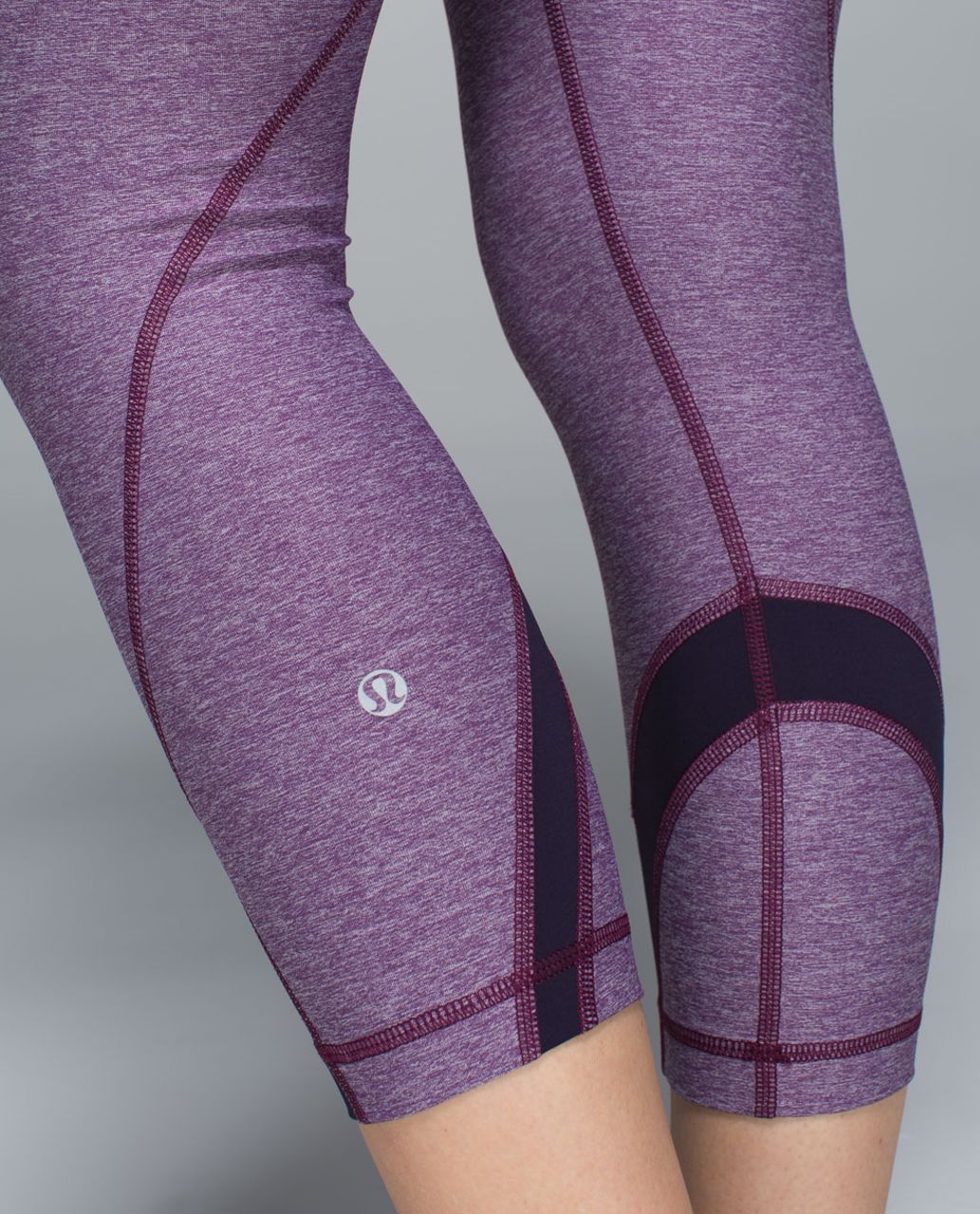 Lululemon Run:  Inspire Crop II *All Luxtreme - Heathered Berry Yum Yum / Black Grape