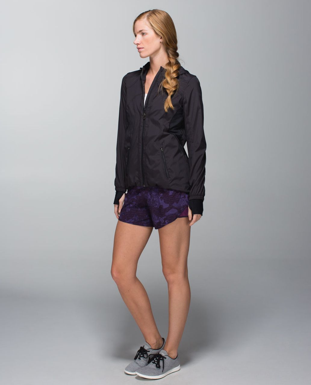 Lululemon Go the Distance Short - Manifesto Script Camo Black Grape / Berry Yum Yum