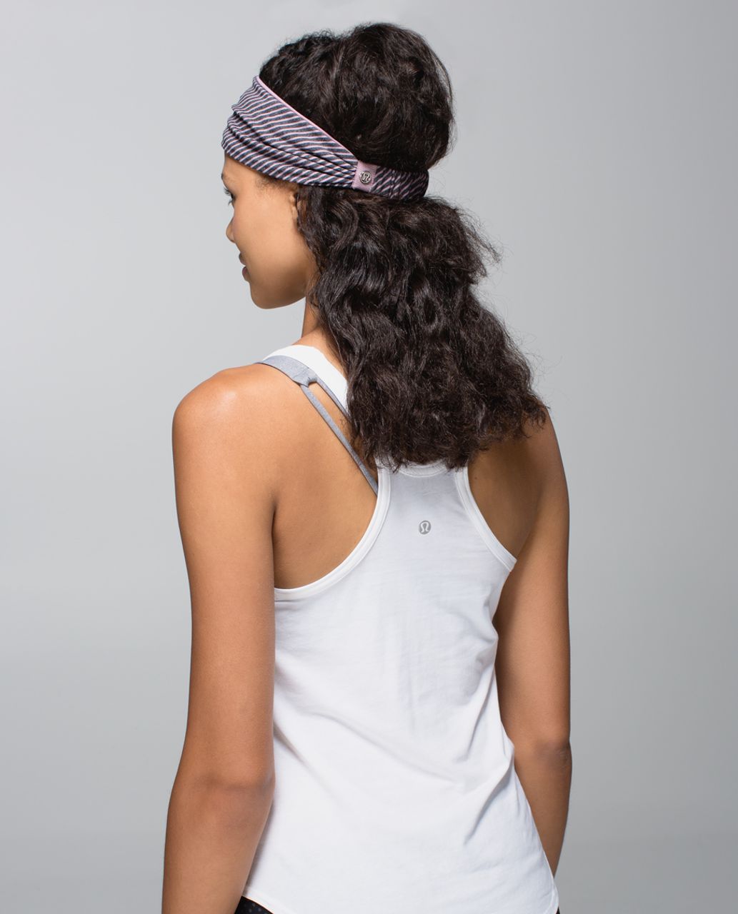 Lululemon Bang Buster Headband *Reversible - Hyper Stripe Mauvelous Heathered Black / Mauvelous