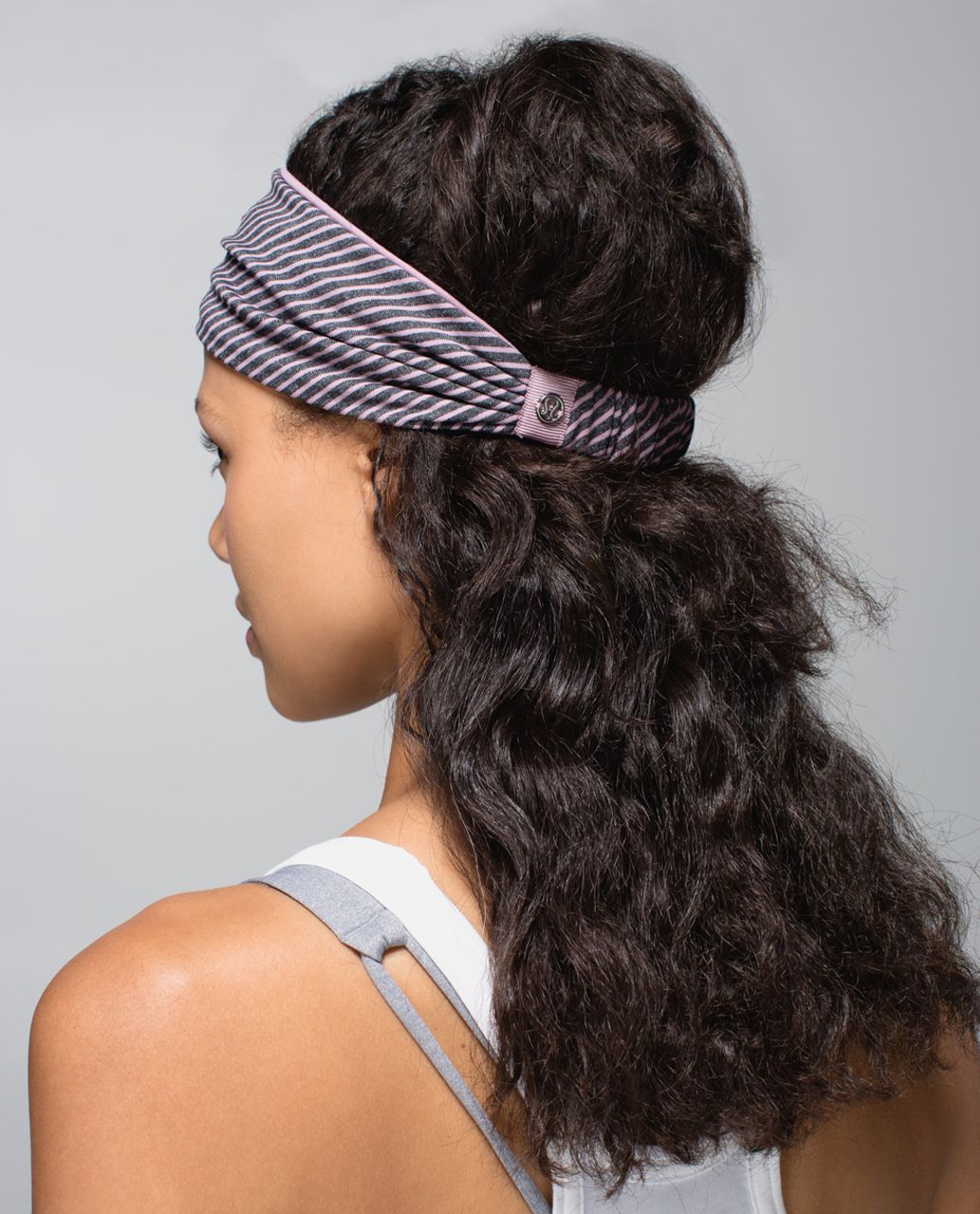 Lululemon Bang Buster Headband *Reversible - Hyper Stripe Mauvelous Heathered Black / Mauvelous