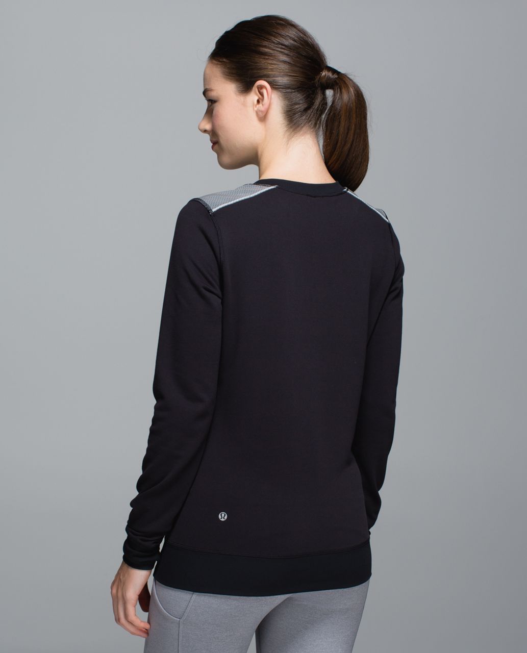 Lululemon In A Flash Long Sleeve - Hyper Stripe Black Soot / Black / Silver