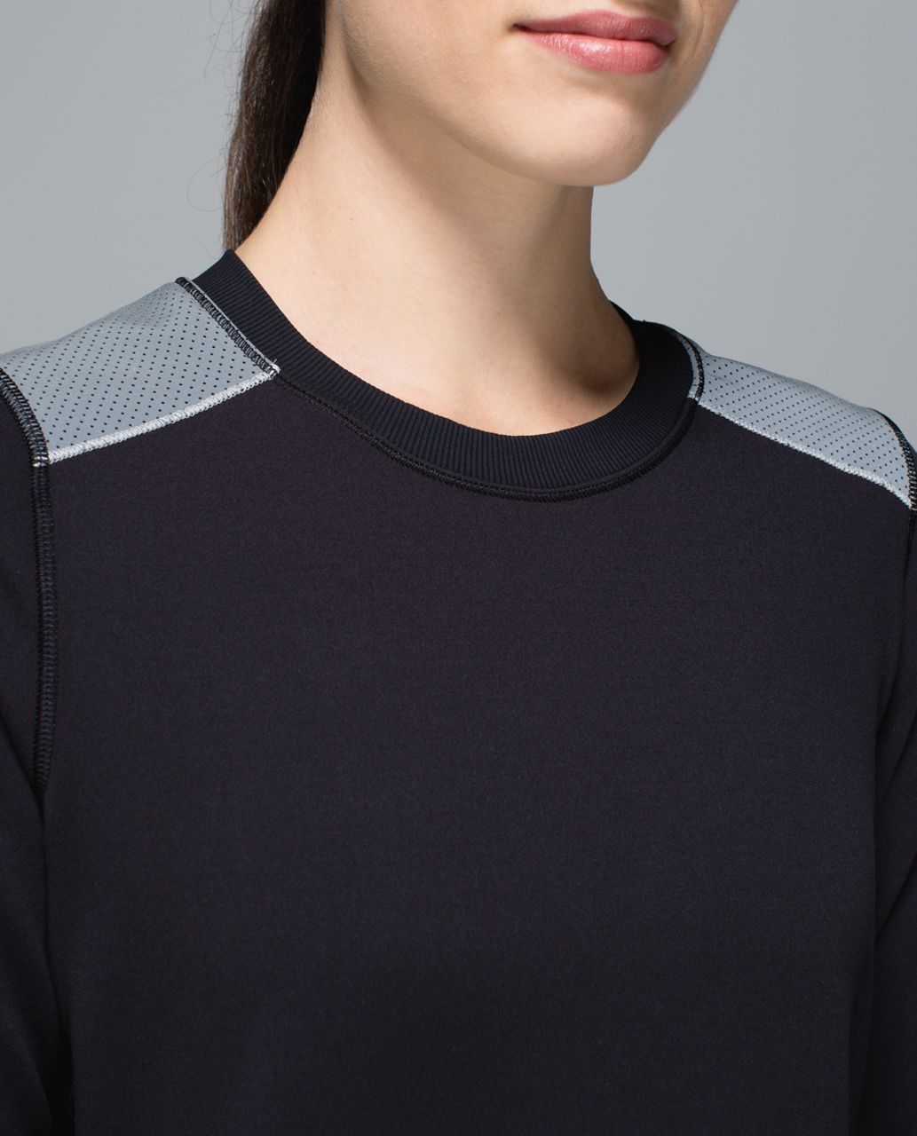 Lululemon In A Flash Long Sleeve - Hyper Stripe Black Soot / Black / Silver