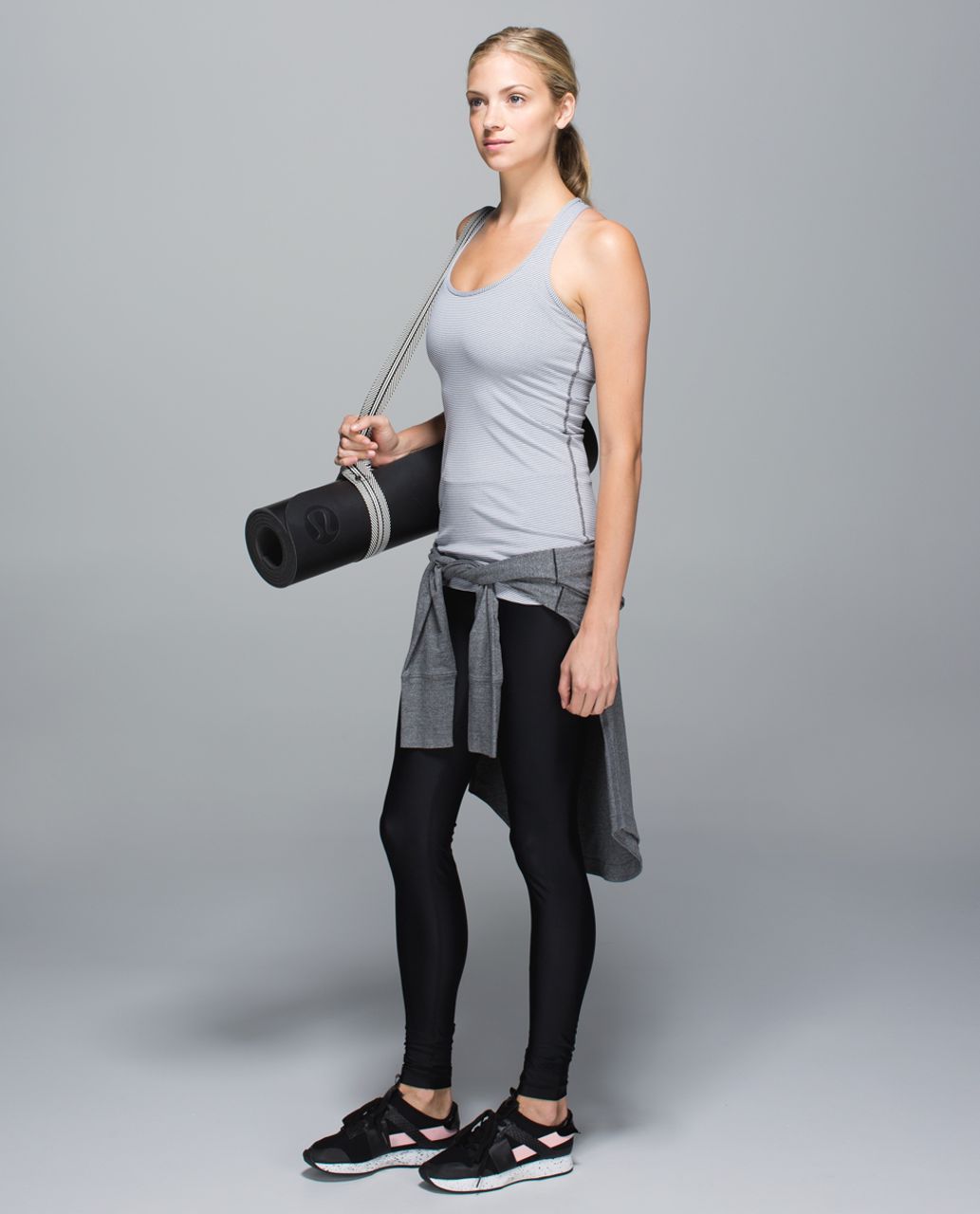 Lululemon Cool Racerback - Tonka Stripe Heathered Slate White