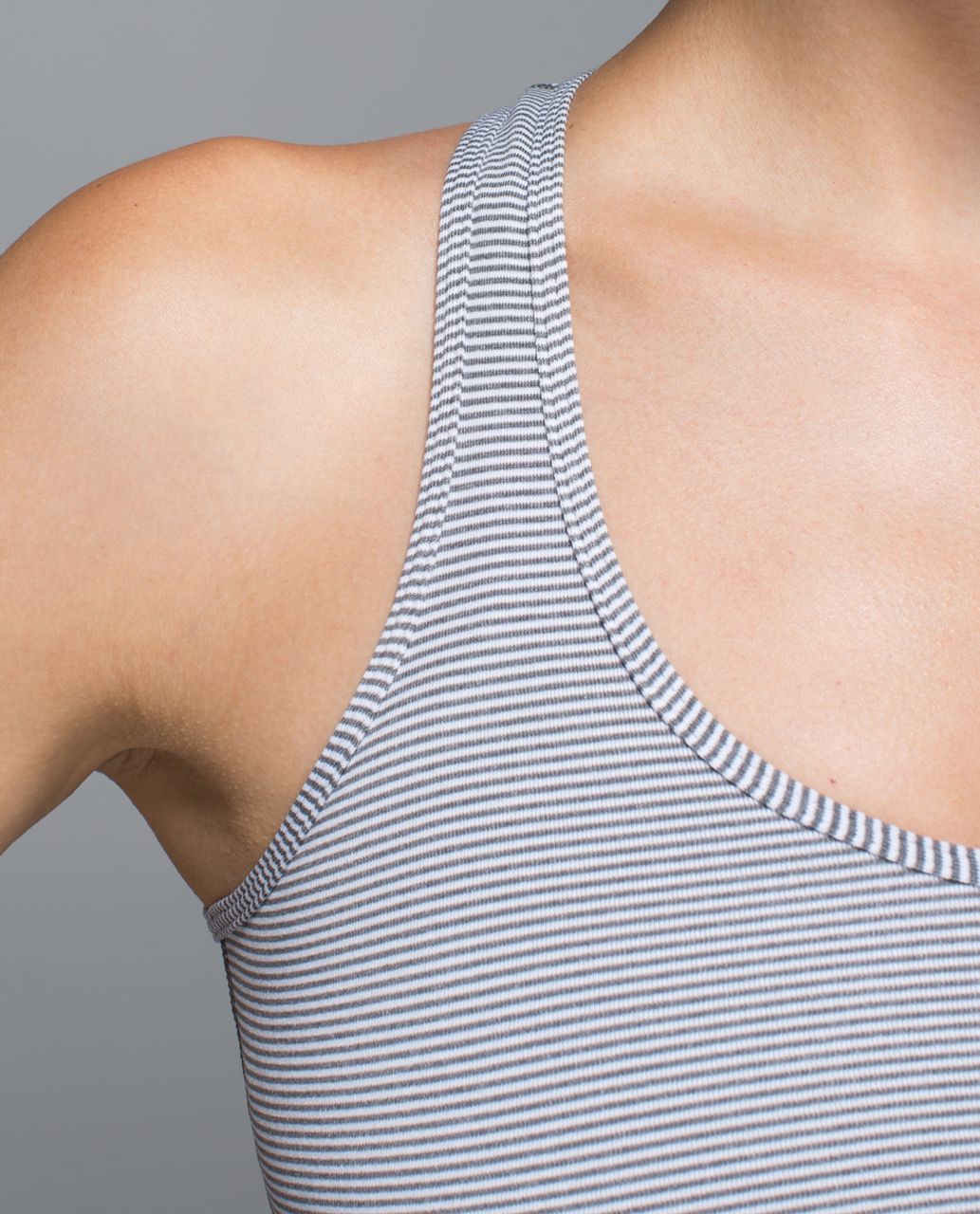 Lululemon Cool Racerback - Tonka Stripe Heathered Slate White