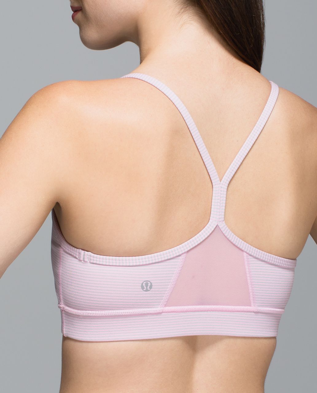 Lululemon Flow Y Bra IV - Tonka Stripe Rose Bud Heathered Silver Spoon