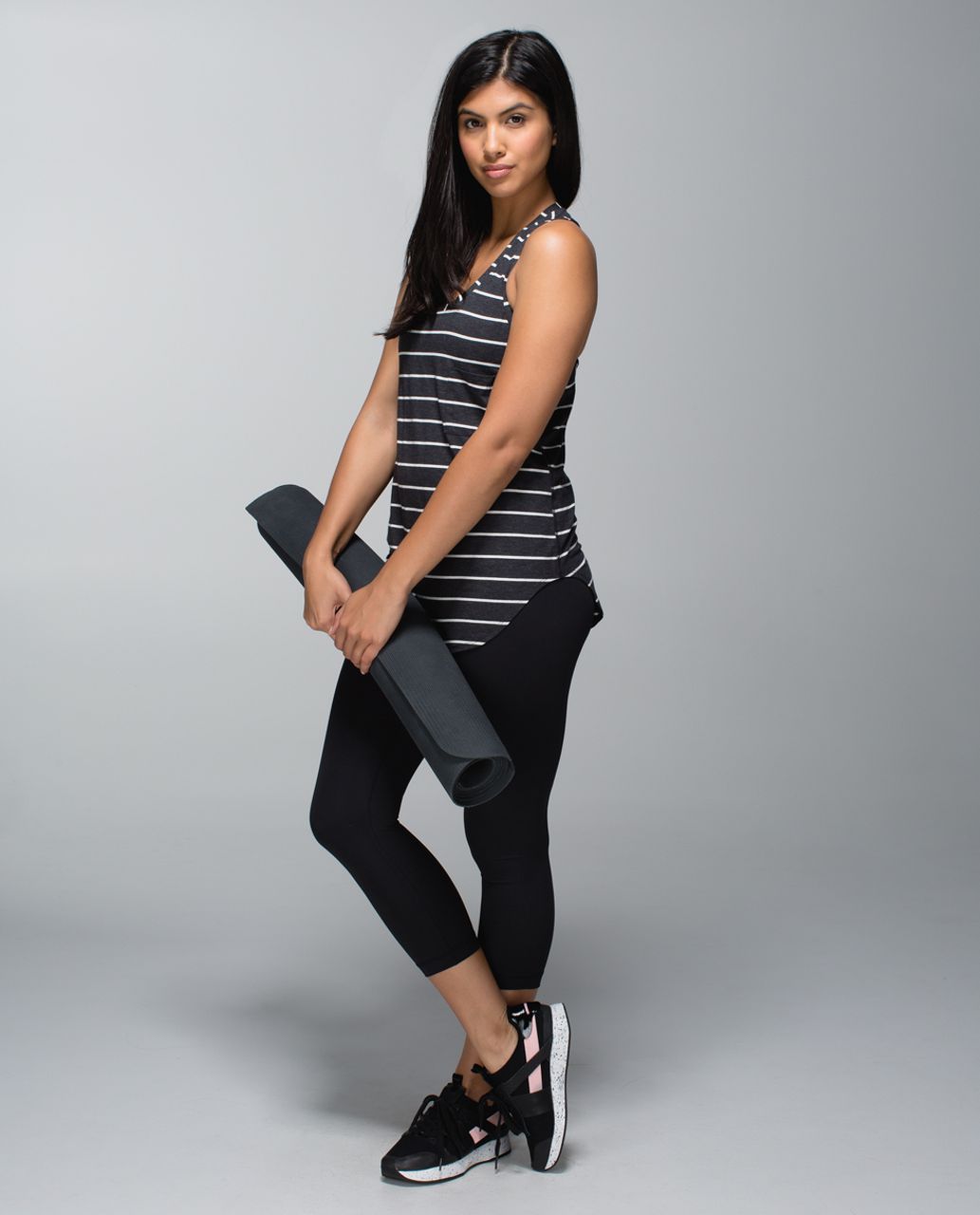 Lululemon Yogi Racerback - Cayman Stripe Heathered Black Ghost