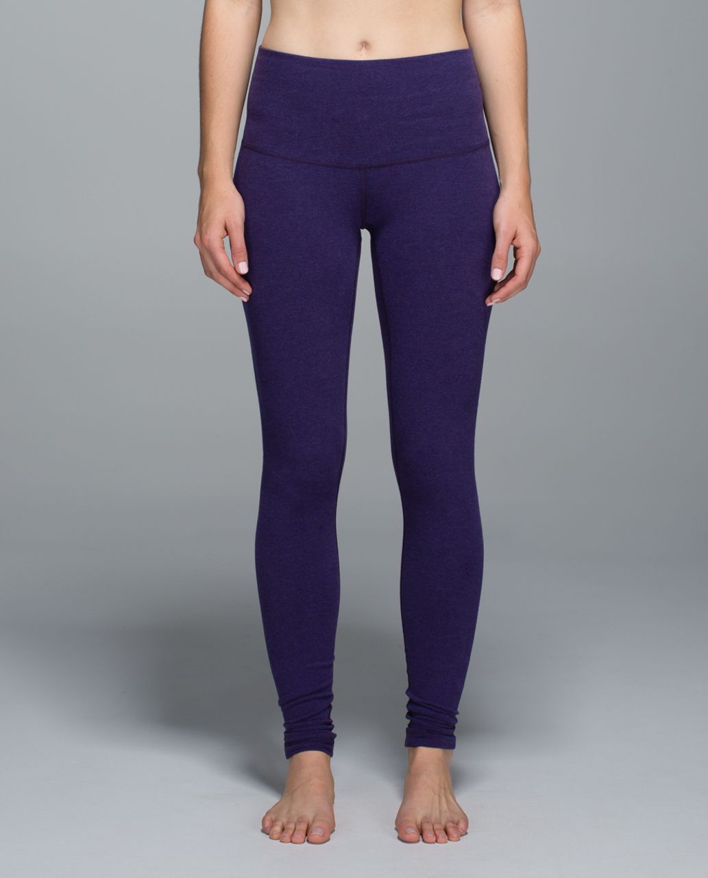 Lululemon Wunder Under Pant *Cotton (Roll Down) - Heathered Black Grape