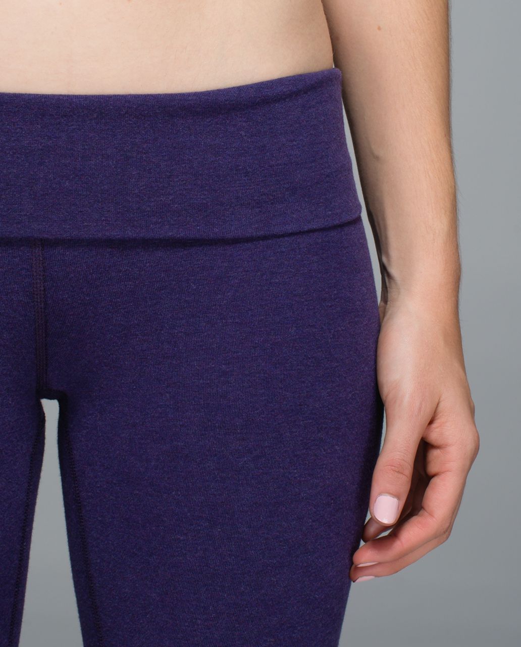 Lululemon Wunder Under Pant *Cotton (Roll Down) - Heathered Black Grape