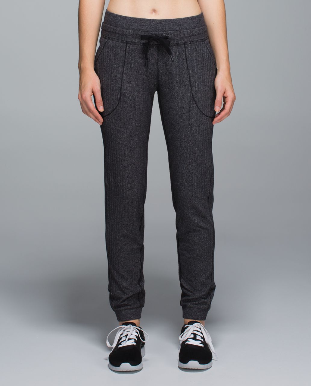 Lululemon Base Runner Pant - Heathered Herringbone Heathered Black Black