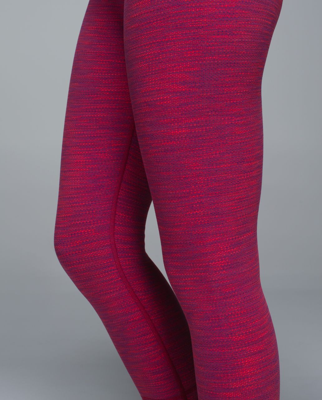 Lululemon Wunder Under Crop II - Diamond Jacquard Space Dye Bumble Berry Flaming Tomato