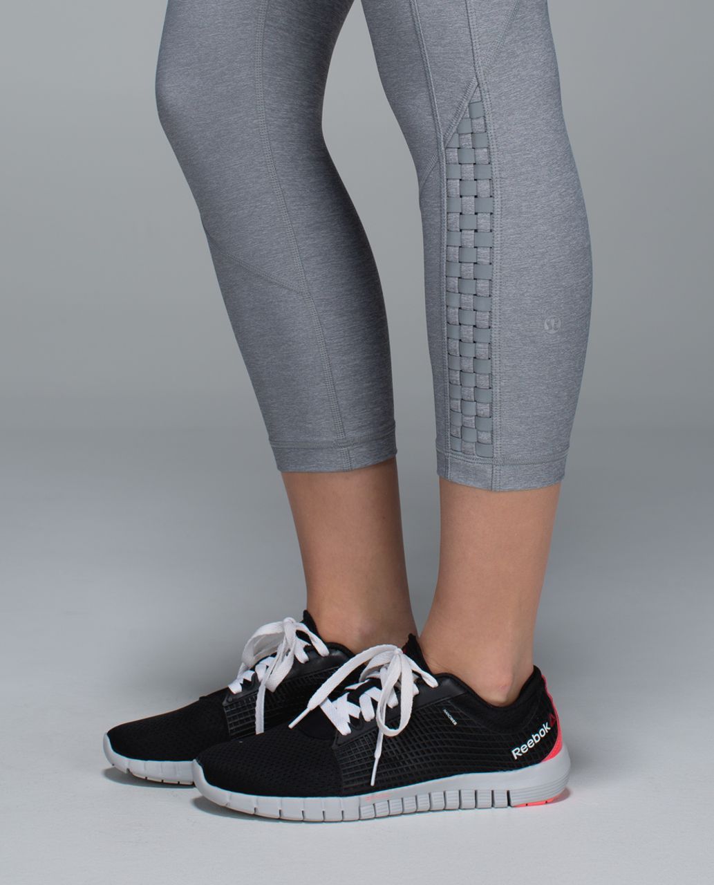 Lululemon Run:  Inspire Crop II *Reflective - Heathered Slate / White