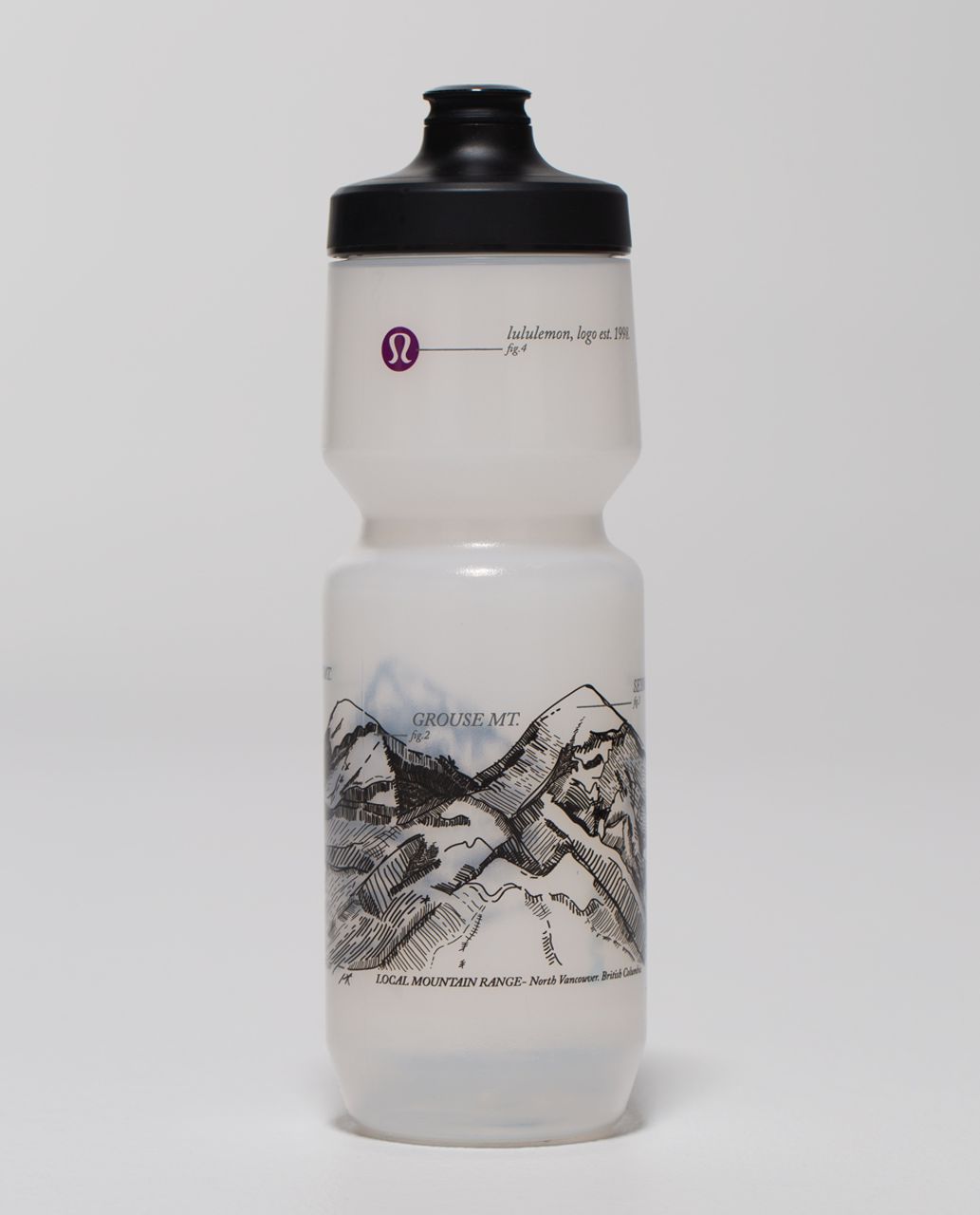 Lululemon Purist Cycling Water Bottle - Mountain Range Black