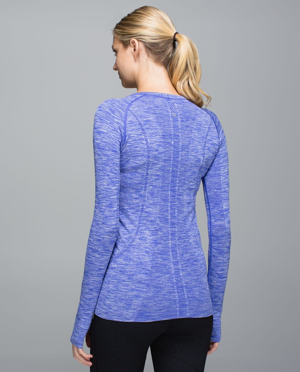 Lululemon Run:  Swiftly Tech Long Sleeve Crew - Space Dye Heathered Pigment Blue