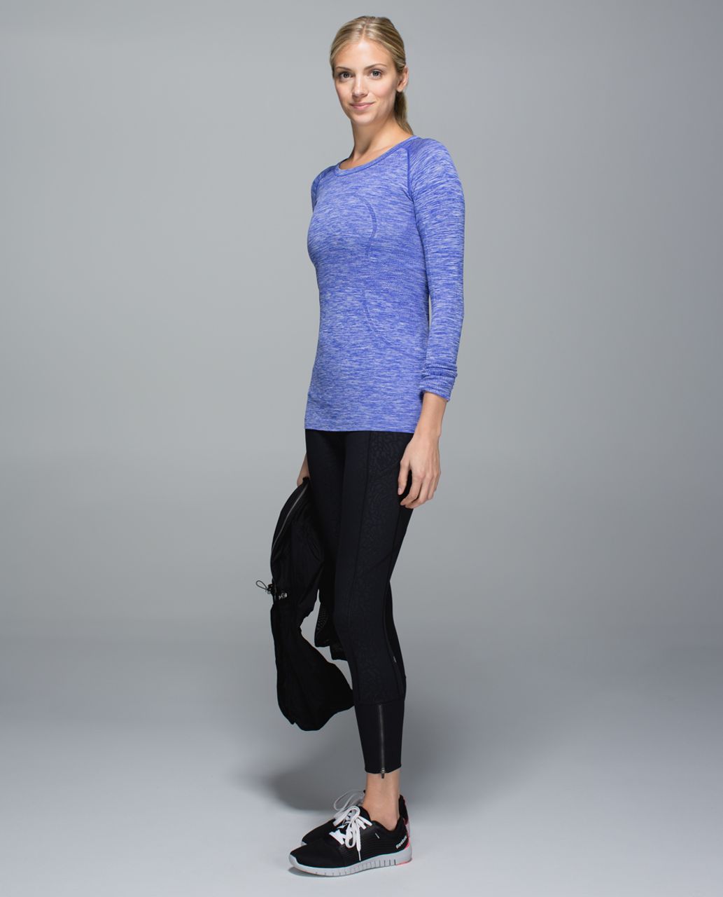 Lululemon Run:  Swiftly Tech Long Sleeve Crew - Space Dye Heathered Pigment Blue