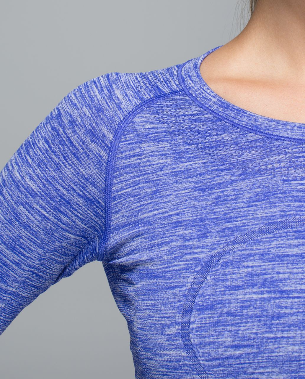 Lululemon Run:  Swiftly Tech Long Sleeve Crew - Space Dye Heathered Pigment Blue