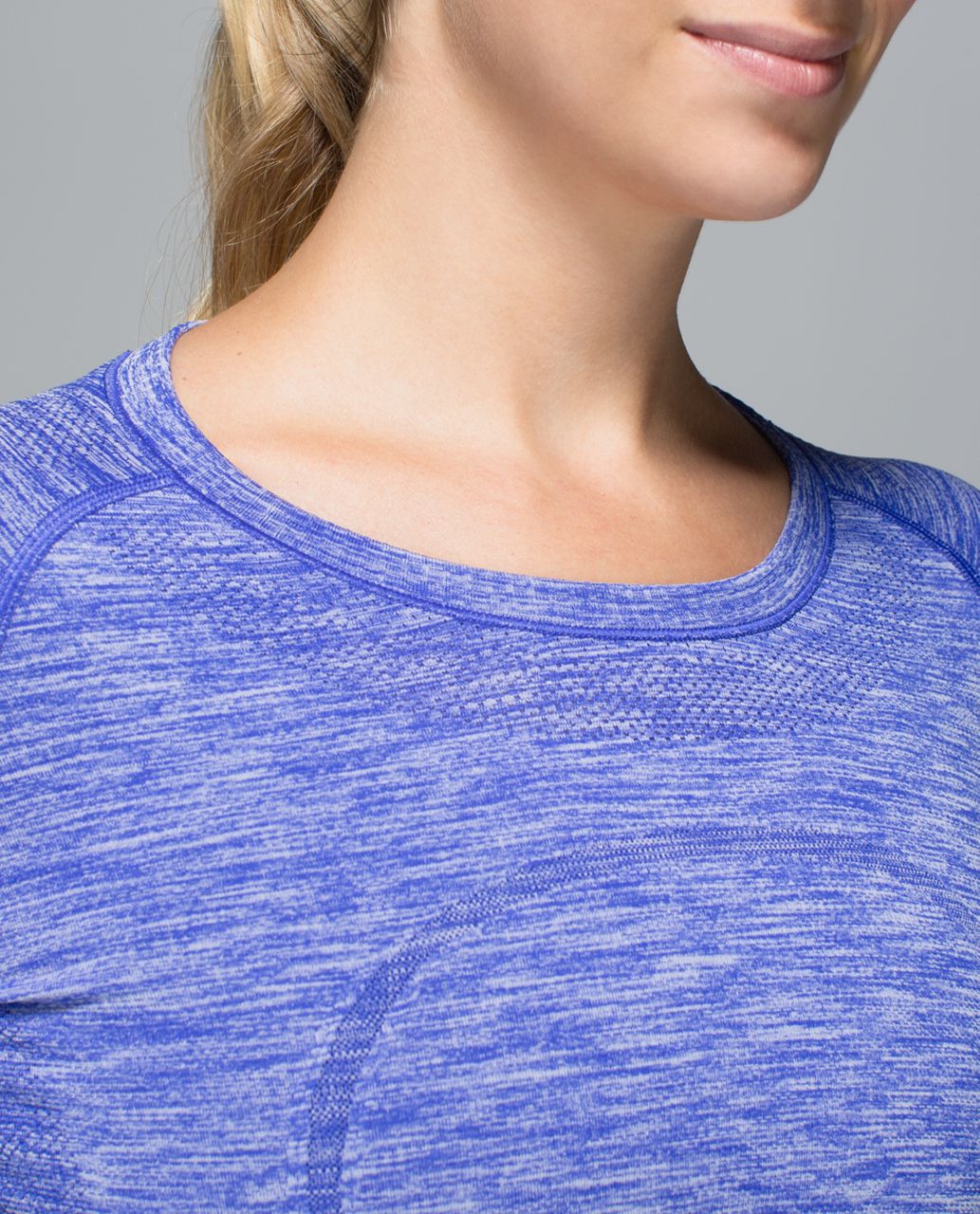 Lululemon Run:  Swiftly Tech Long Sleeve Crew - Space Dye Heathered Pigment Blue