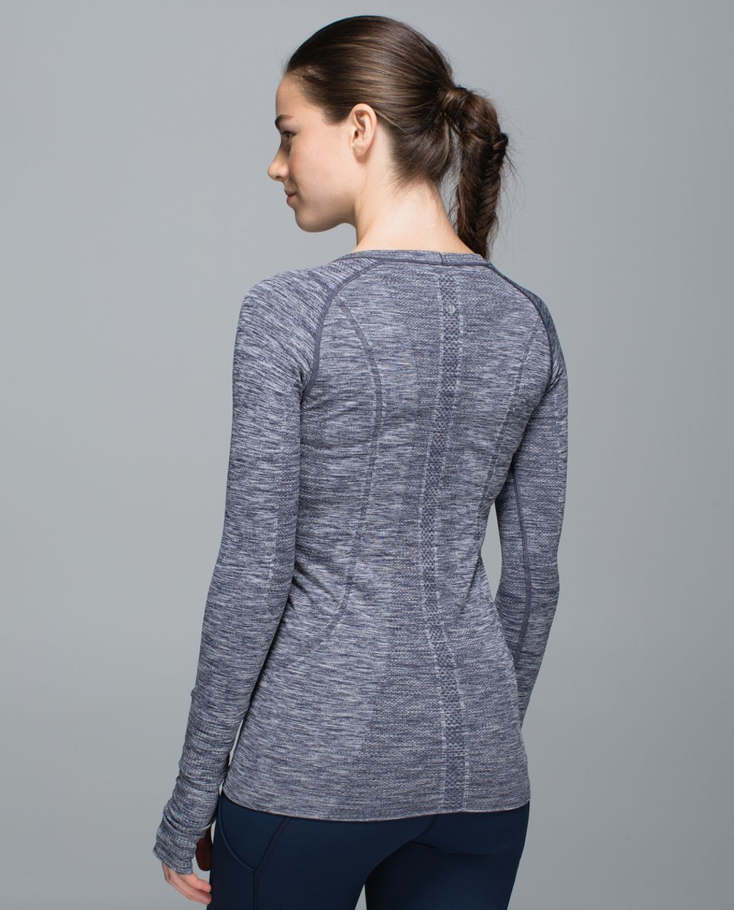 Lululemon Run:  Swiftly Tech Long Sleeve Crew - Space Dye Heathered Cadet Blue