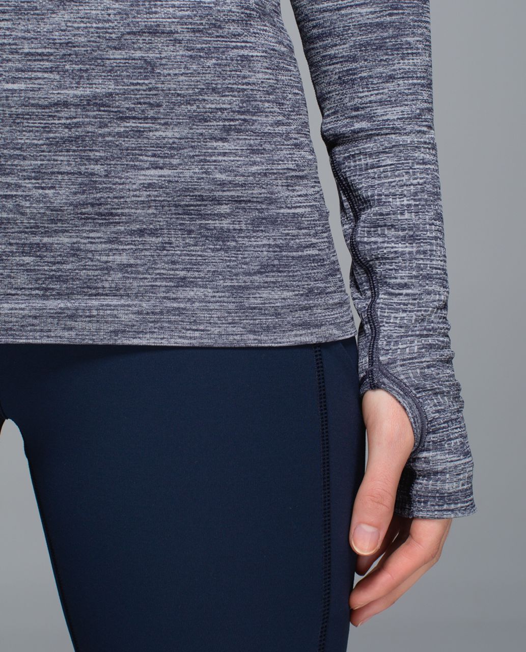 Lululemon Run:  Swiftly Tech Long Sleeve Crew - Space Dye Heathered Cadet Blue