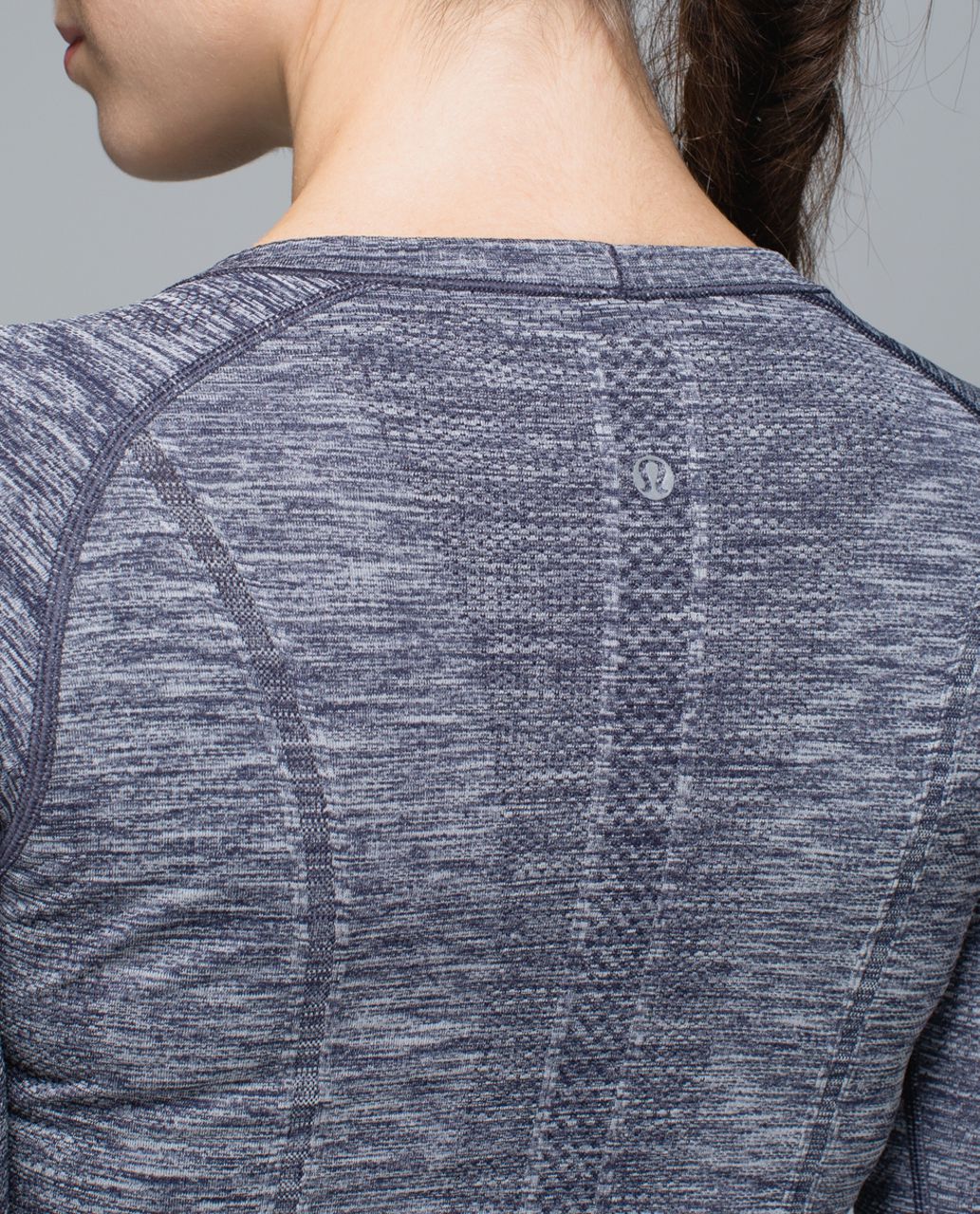 Lululemon Run:  Swiftly Tech Long Sleeve Crew - Space Dye Heathered Cadet Blue