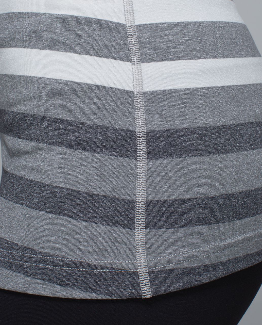 Lululemon Cool Racerback - Marshmallow Stripe Heathered Sand Dune Black / Ghost