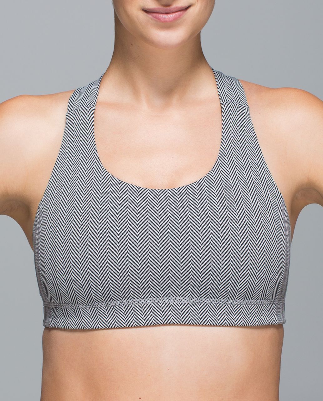 Lululemon All Sport Bra - Hyper Stripe Mauvelous Heathered Black