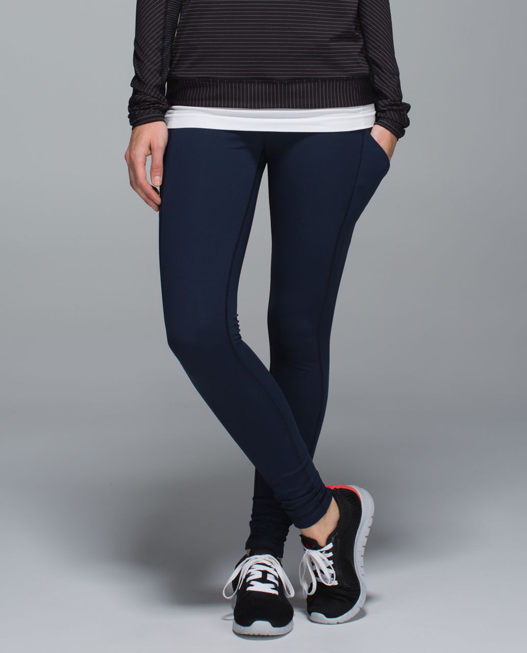 Lululemon Speed Tight *Cozy - Black / Hyper Stripe Black - lulu fanatics