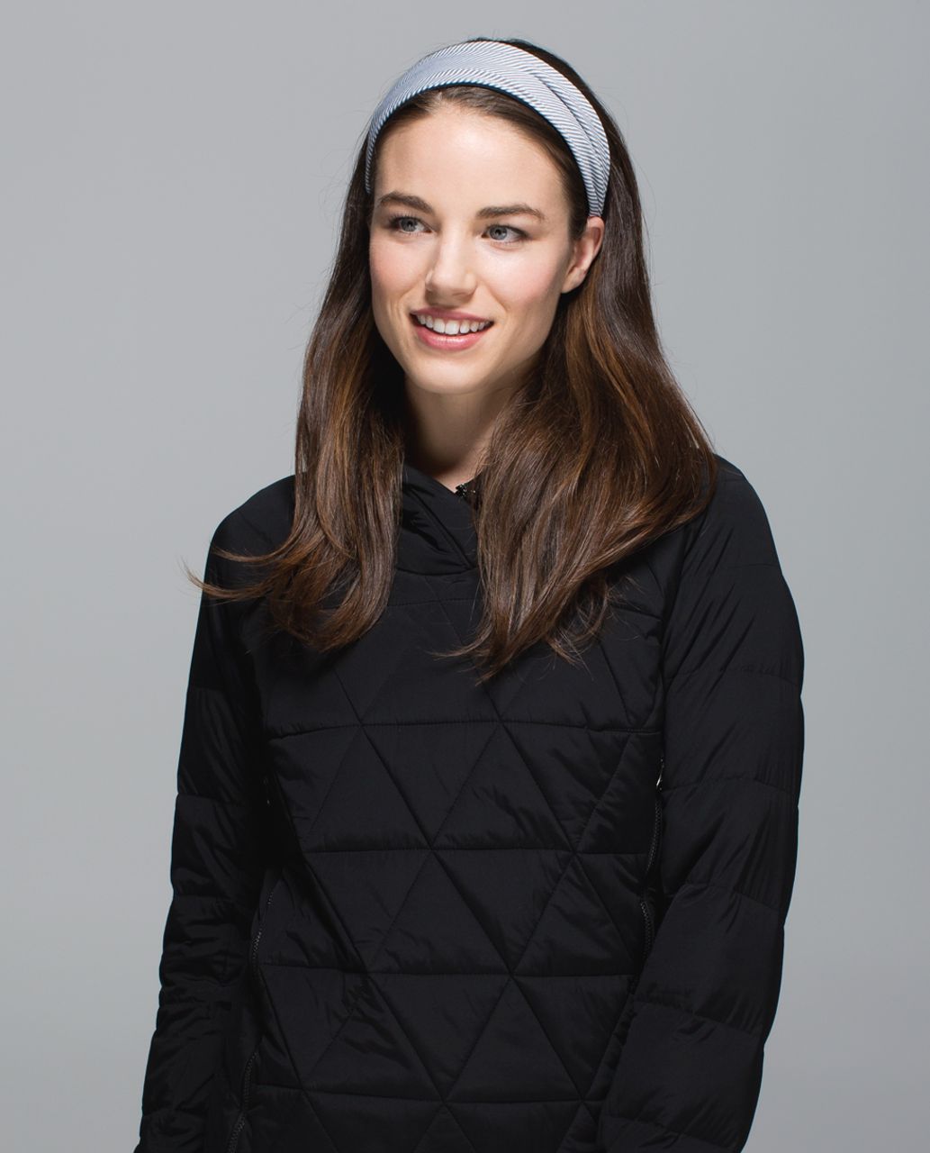 Lululemon Bang Buster Headband *Reversible - Tonka Stripe Heathered Slate White / Black