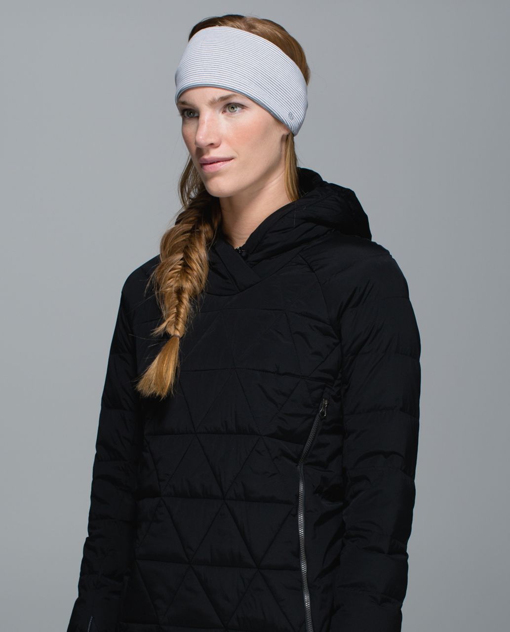 Lululemon Run With Me Ear Warmer - Hyper Stripe Heathered Slate Ghost / Heathered Slate